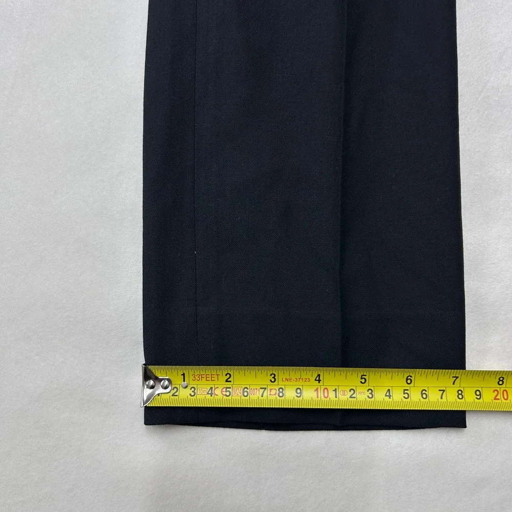 Allegri Milano Mens Black Dress Pants Flat Front Wool Blend Trousers Size 32x27
